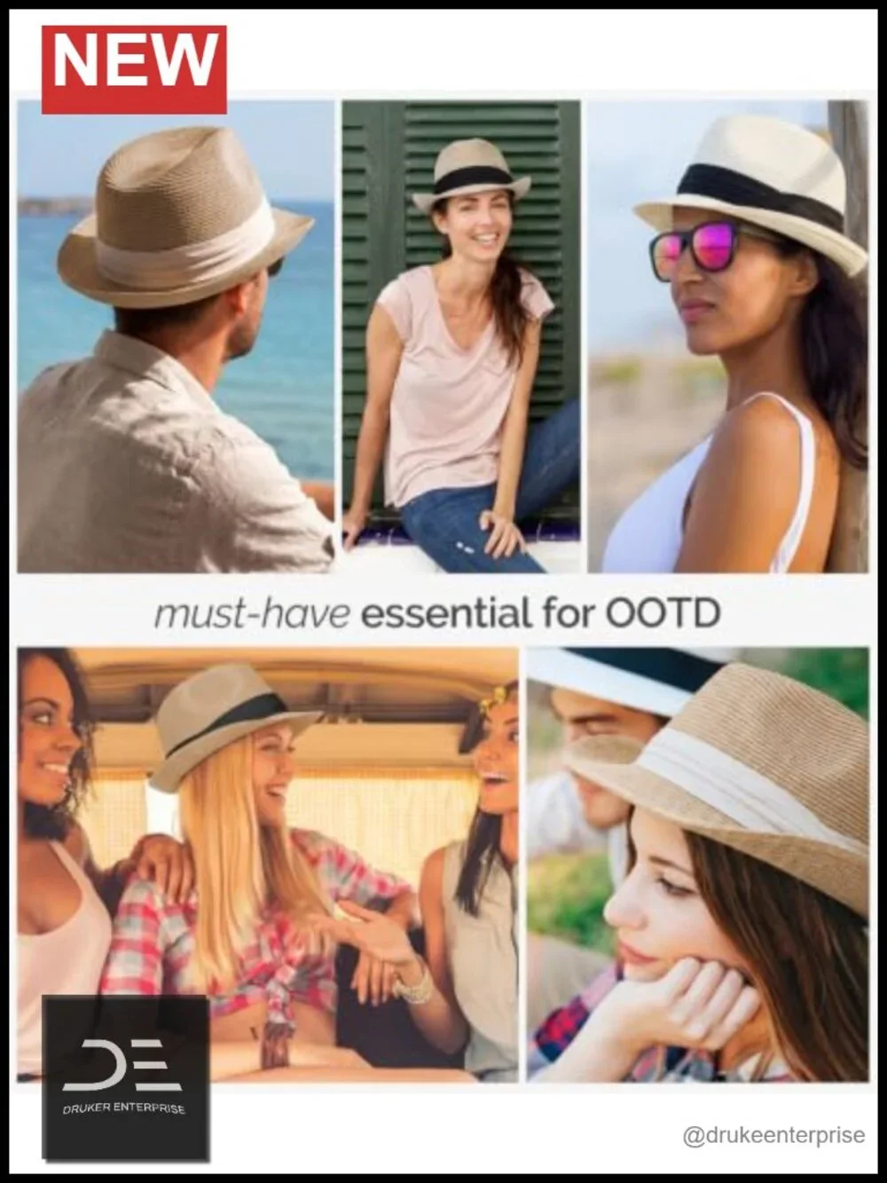 Ultra-Light Straw Fedora Sun Hat UPF 50+ Packable Short Brim Panama